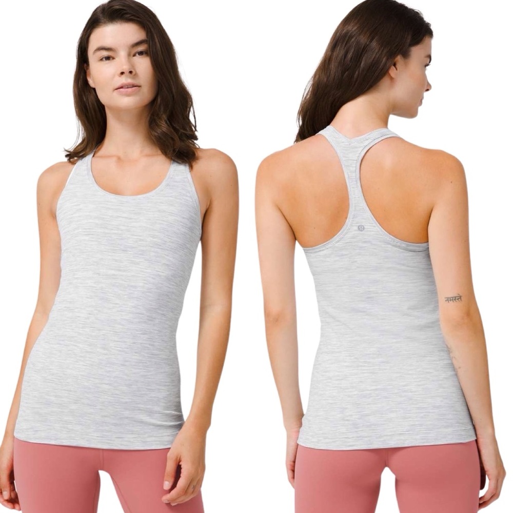 EUC Lululemon Cool Racerback II Tank Top Nulu 10 Large Wee Are From Space Nimbus